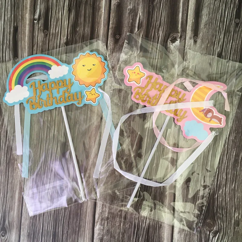 AQ с милым мультипликационным принтом для малышей на день рождения торт Топпер