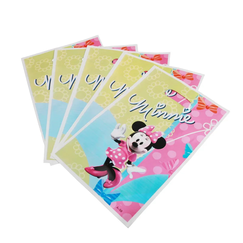 Gift Bag002-10Pcs Минни Маус День Рождения украшения поставки бумажные тарелки чашки салфетки баннер Pinata соломы одноразовые посуда для душа ребенка - Цвет: Gift Bag002-10Pcs