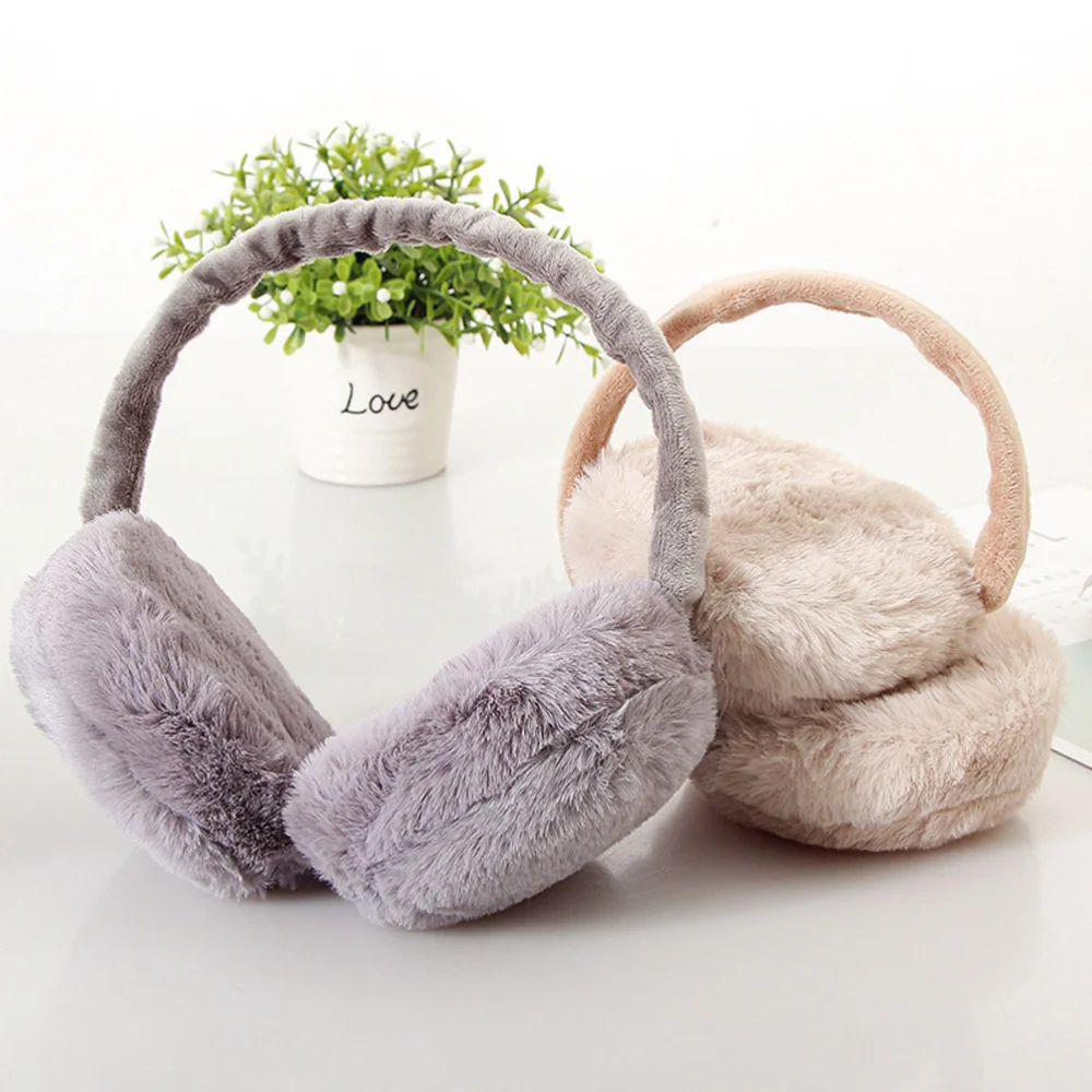 

Foldable Earmuffs Ear Warmers Unisex Winter Warm Ear Covers (Beige)