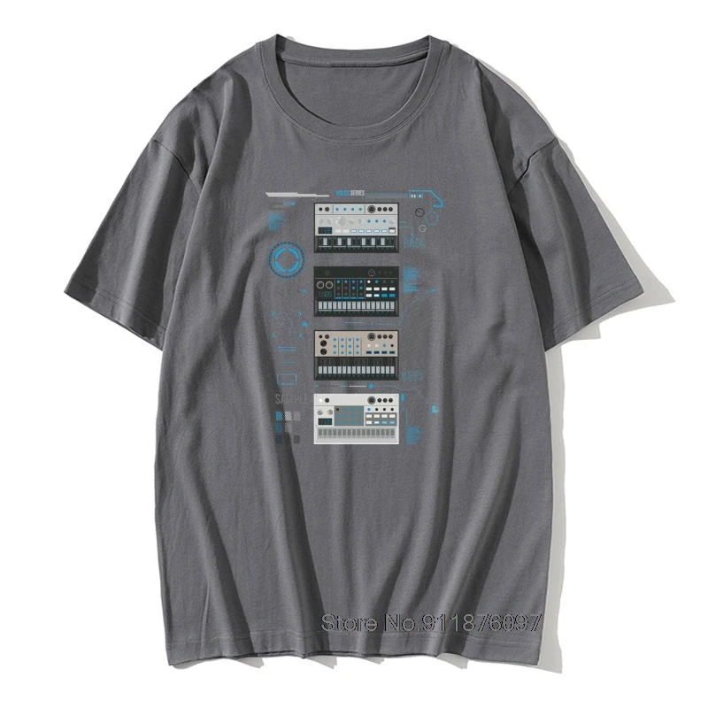 Футболка мужская с круглым вырезом Базовая Серия ключей Korg Volca музыкальная