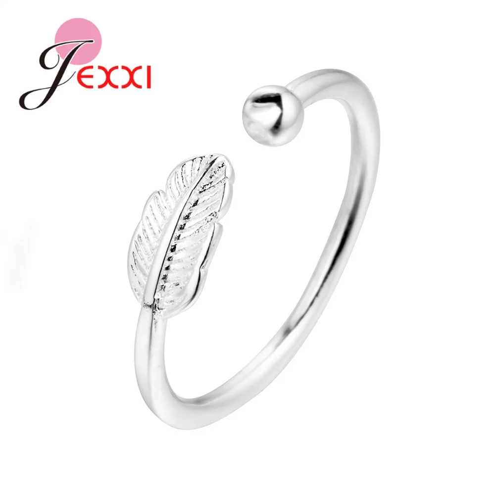 

Fashion Leaf Openning Rings For Women New Trendy Retro Plants Leave Classic Crystal Open Finger Rings Jewelry Female Girl Gift