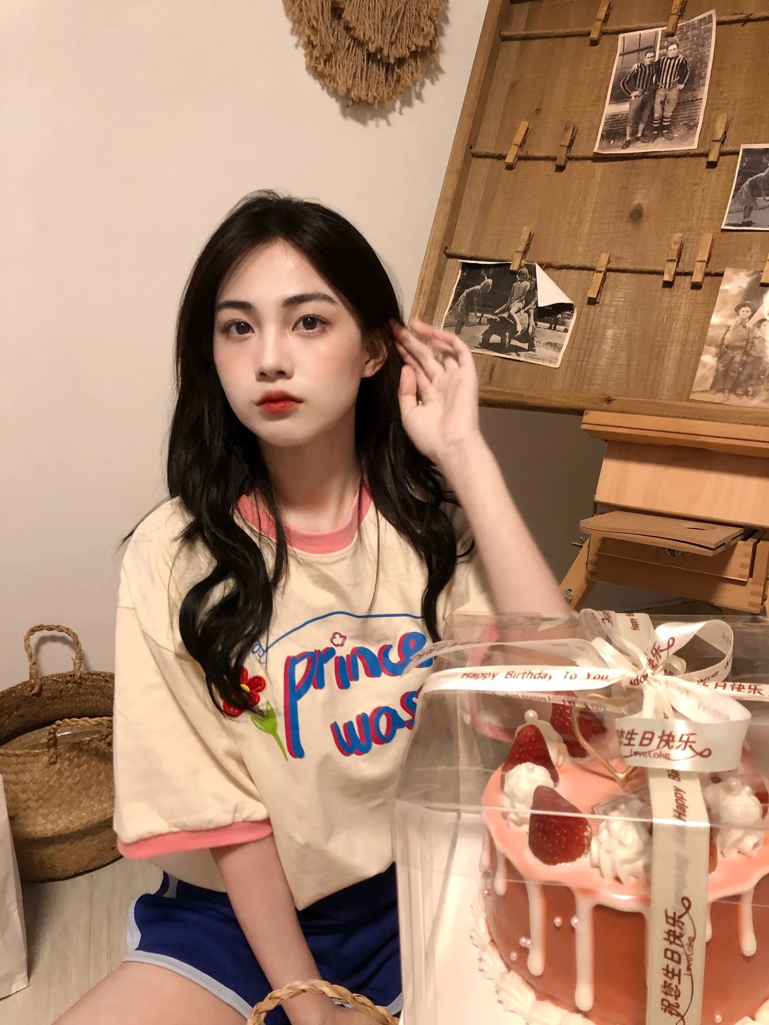 Футболка свободная с цветочным принтом и коротким рукавом | Женская одежда