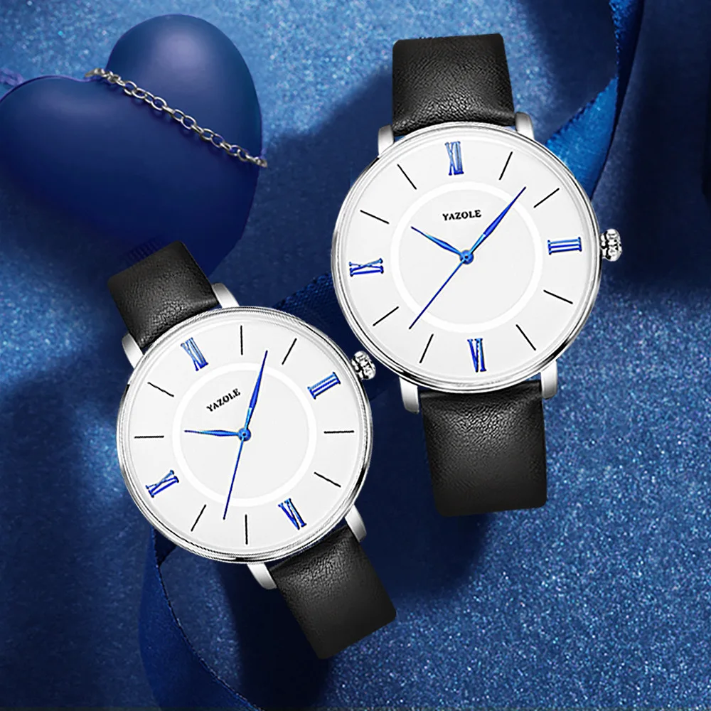 Fashion Couple Quartz Watch Set Men&Women Simple Leather Waterproof Wristwatches Clock With Bracelets Gift Box Relogio Feminino