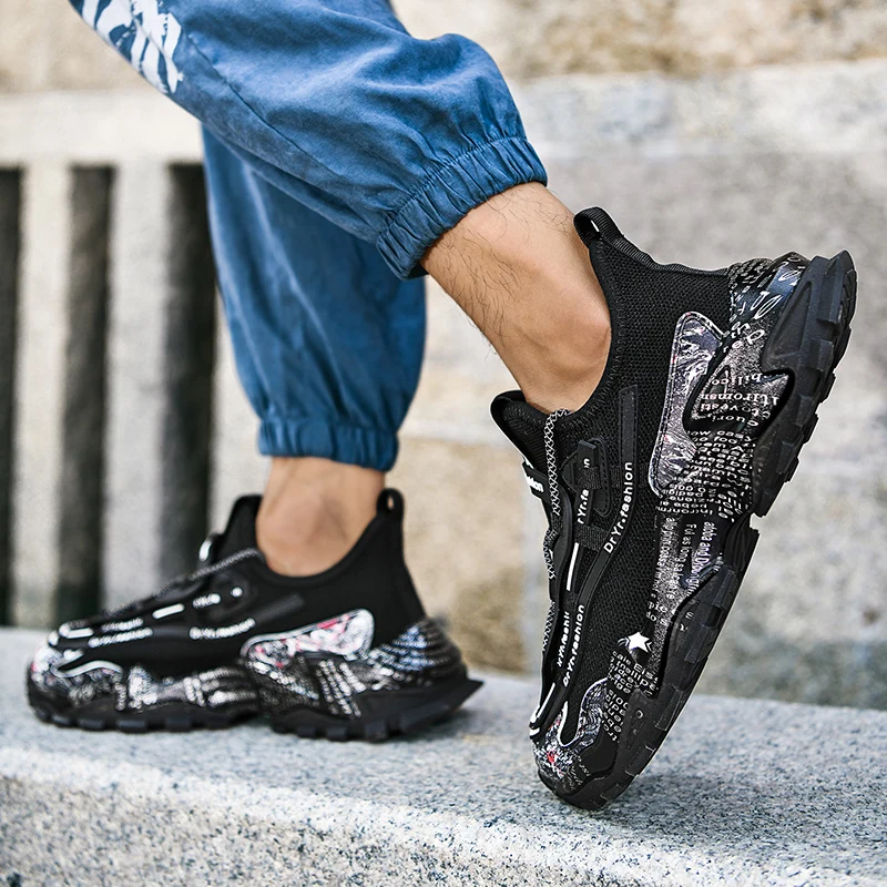 

Men's Sneakers 2021 Fly Woven All-match Old Shoes Mesh Lightweight Breathable Fashion Casual Shoes Outdoor Fitness Running Shoes
