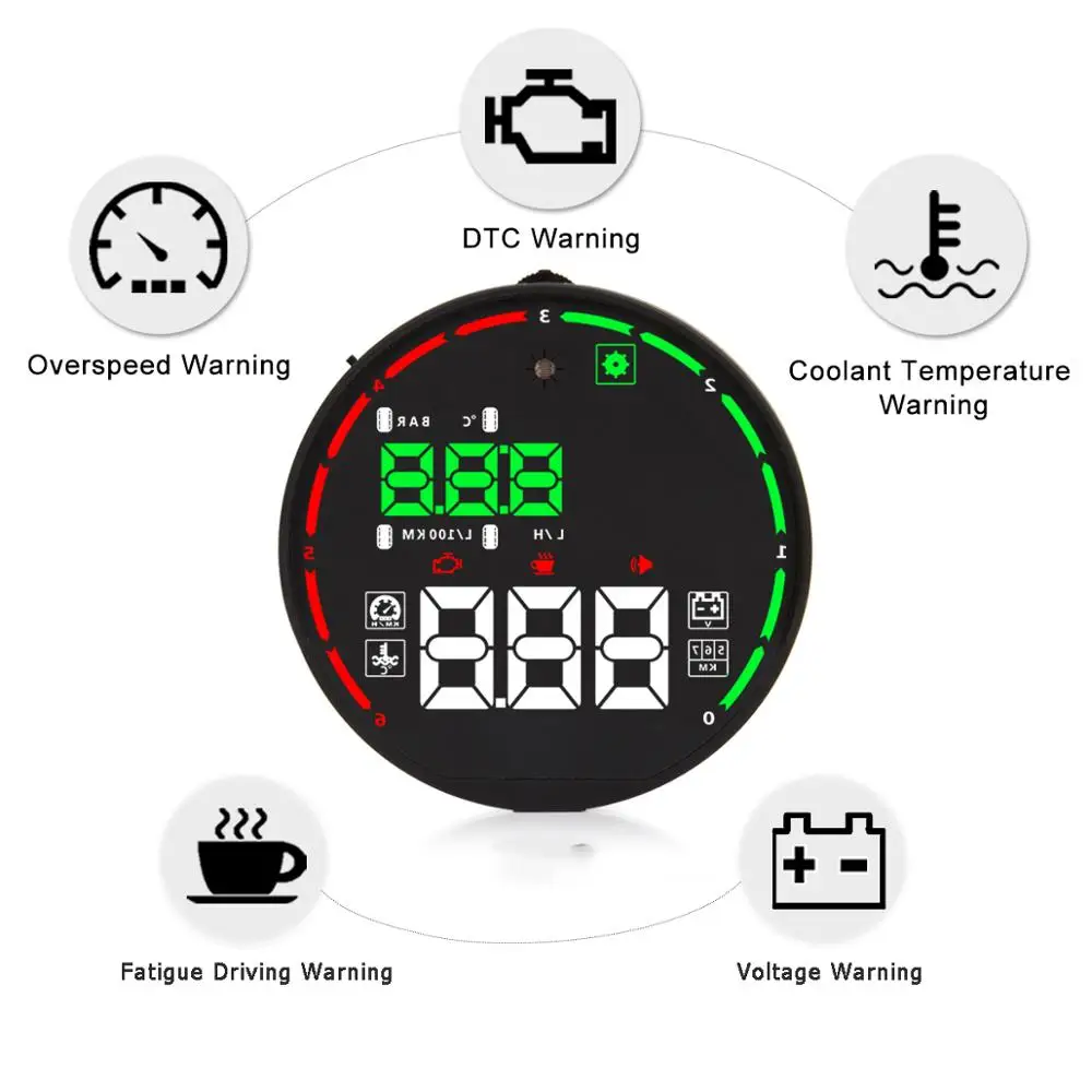 Проектор на лобовое стекло Vjoycar V501 проектор OBD2 датчик HUD обороты в минуту радар