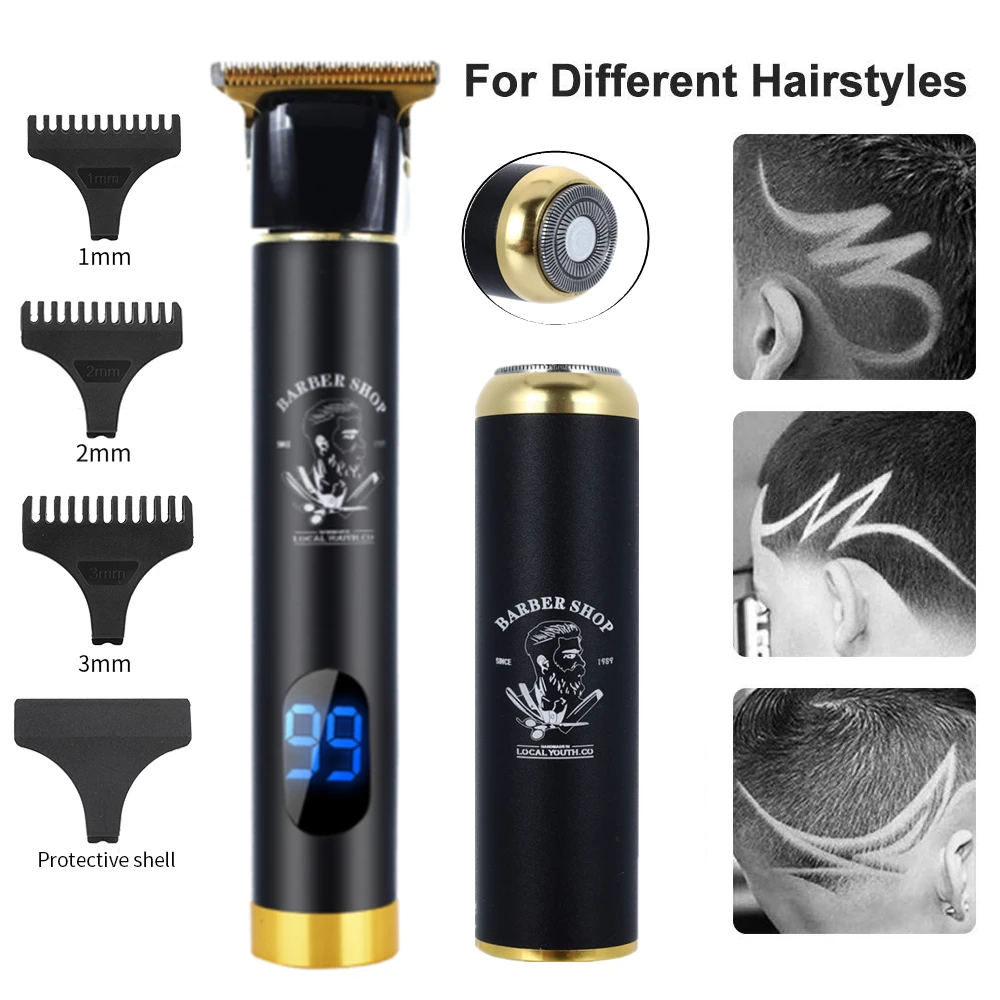 

Electric Barber Hair Clipper LCD Display Trimmer Cordless Shaver Trimmer Men Hair Cutter Machine Recharging+Beard Hair Razor Set