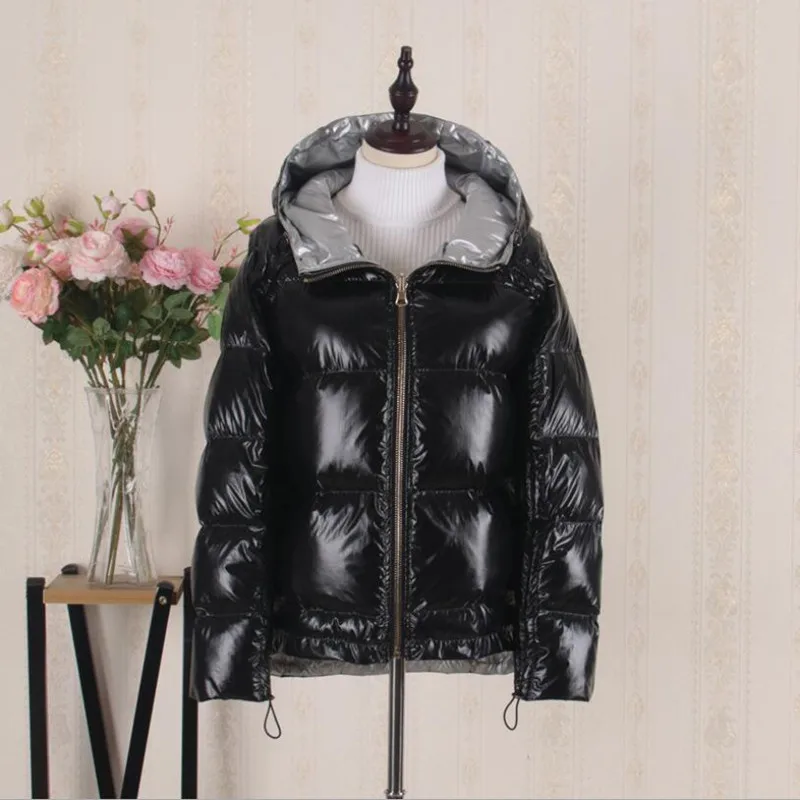 no collar fur Зимняя женская куртка с натуральным мехом, Воротник из натурального Лисьего меха, свободное короткое пальто, серебристый белый пуховик на утином пуху, Корейская одежда - Цвет: no collar fur