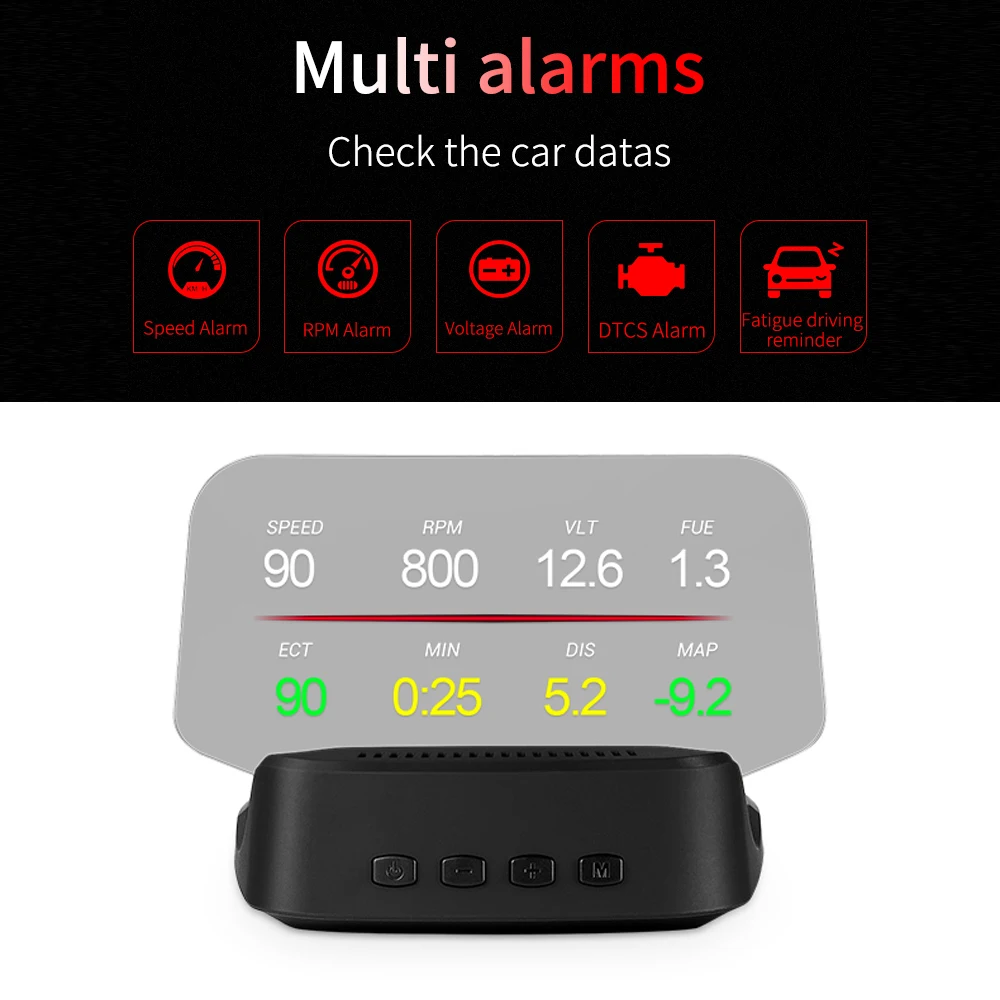 Новый автомобильный HUD Дисплей OBD + GPS Head Up дисплей Спидометр диагностический