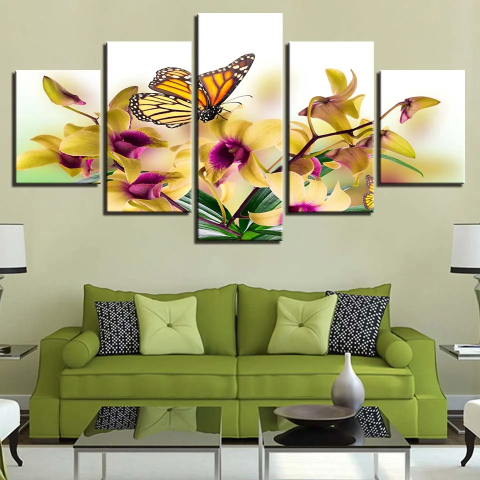 Плакат с цветами розовый красный жёлтый белый фиолетовый синий черный 5 шт.