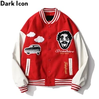 dark icon embroidery patchwork mens baseball jacket autumn high street jackets for man streetwear clothing