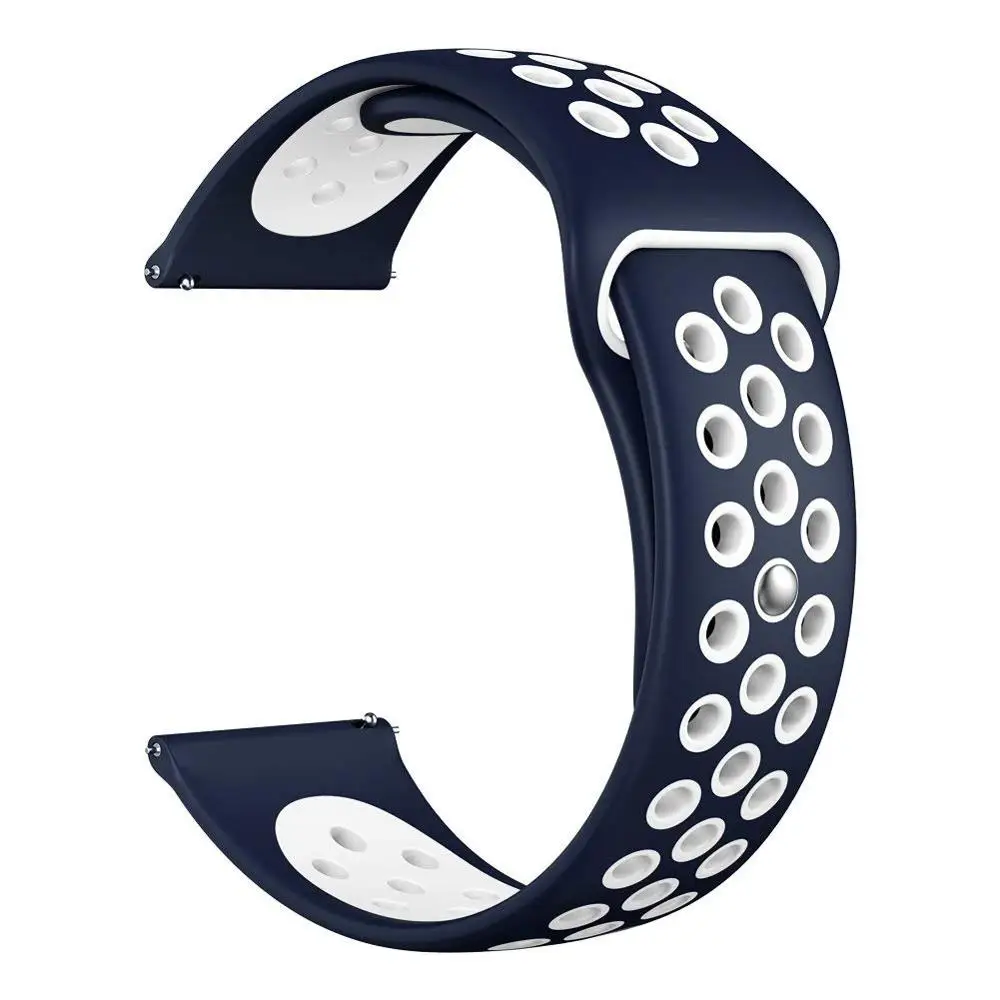 Blue White 23 мм силиконовый ремешок для часов, ремешки для Fitbit Versa, дышащие сменные, легко подходят, ремешки для Fitbit Versa, Смарт-часы - Цвет ремешка: Blue White