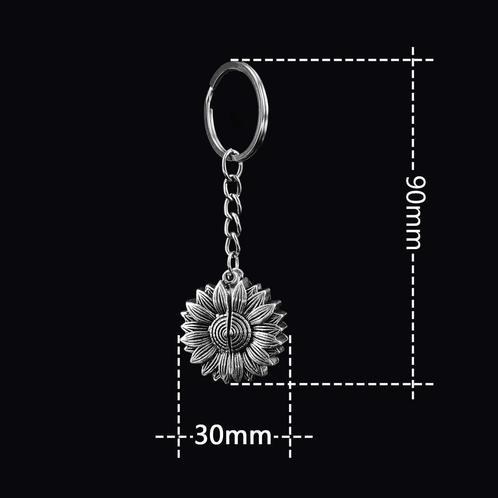 Новый стиль брелок с подсолнухами следуем за вашим блаженством гравированная
