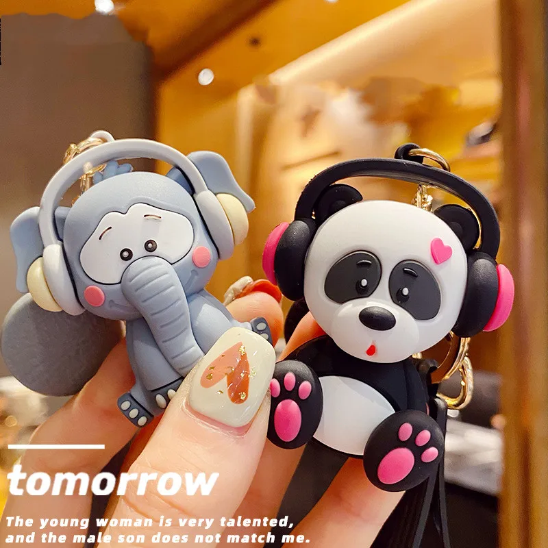 

Korean Creative Cute Fun Music Elephant Key Chain Fashion Bag Couple Car Pendant Small Gift