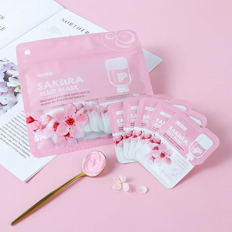 

Sakura Moisturizing Lotion Face Mask Mud Anti Wrinkle Night Face Packs Facial Care Skin Care Products @ME88