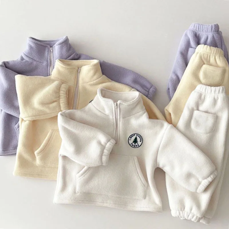 

Children Boys Outfit Autumn Winter Baby Girls Clothes Velvet Sweatshirt + Pants 2pcs Kids Tracksuit For Boy Toddler Clothing Set