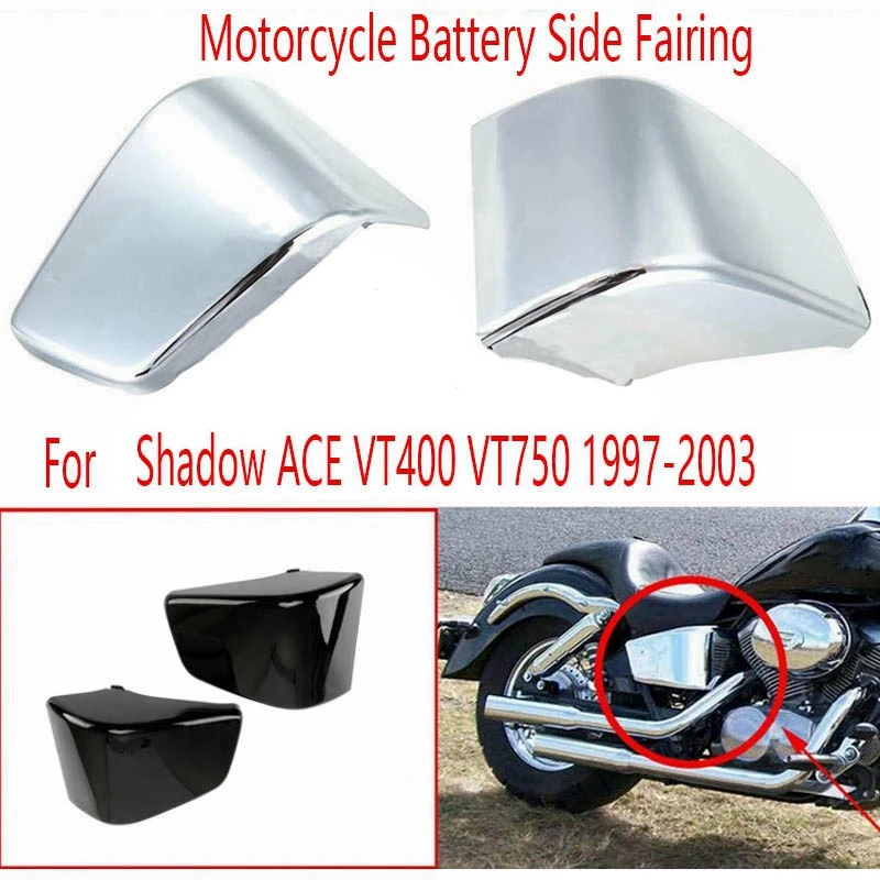 

Motorcycle Battery Side Fairing Covers Left & Right Sides Guard for Honda Shadow ACE VT400 VT750 1997-2003