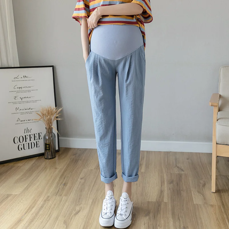 

Pregnant Women Pants Oversize Thin Maternity Pregnancy Trousers M-3XL Pregnant Mother Soft Solid Color Stylish Daily Shape Pants