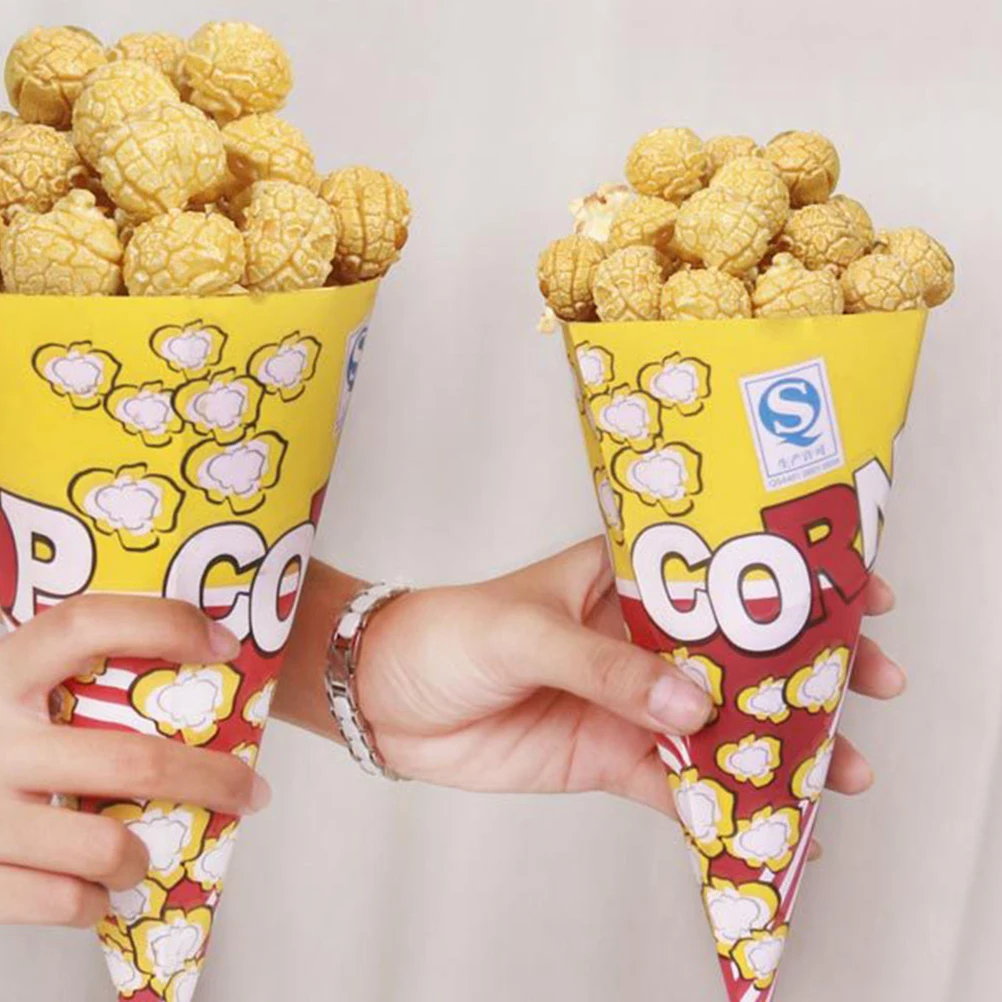 50 шт. Бумага конфеты коробки ведро для попкорна вечерние поставок белые попкорн