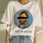 Женская футболка с рисунком Ван Гога, белая футболка с рисунком масляной живописи, Повседневная футболка в стиле Харадзюку 90-х, забавные женские топы в стиле ольччан