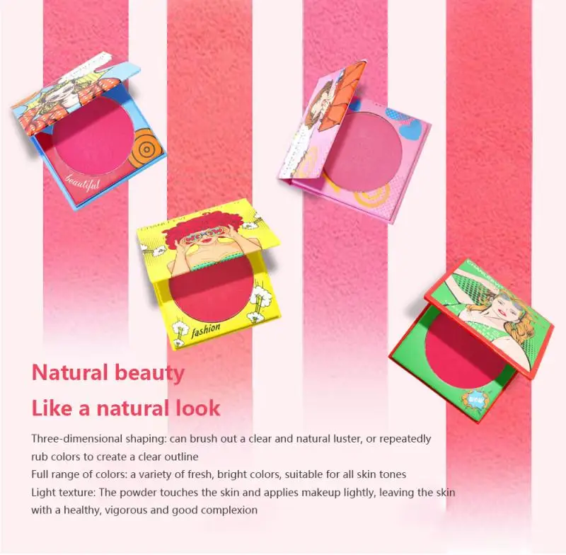 1 шт. Мультяшные Румяна Пудра щека макияж модная Девушка Художественная живопись