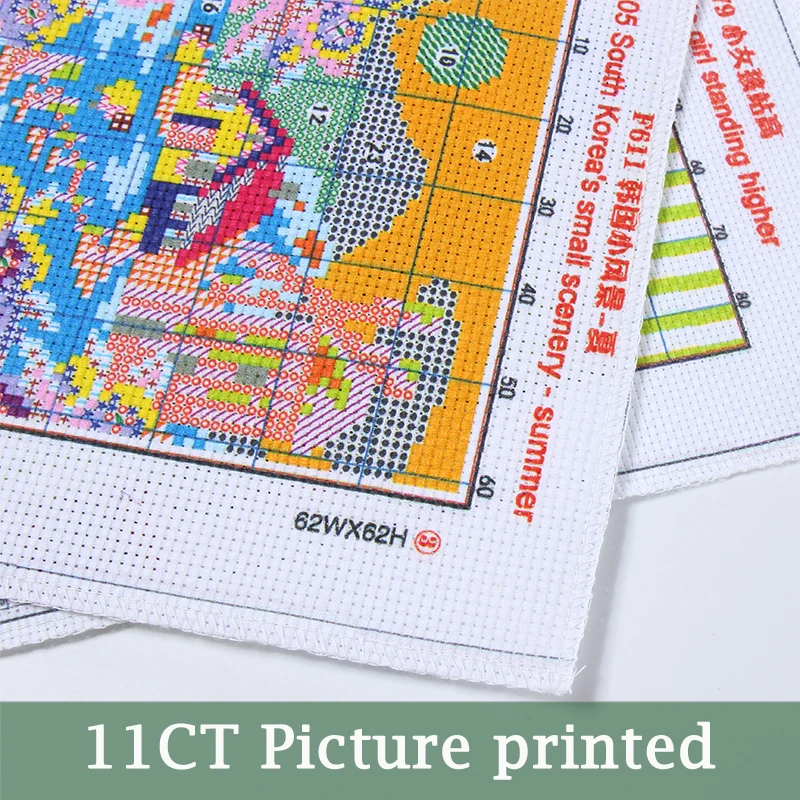 Joy Sunday Bus pattern DMC Counted Chinese Cross Stitch Kits printed Cross-stitch set Embroidery Needlework | Дом и сад