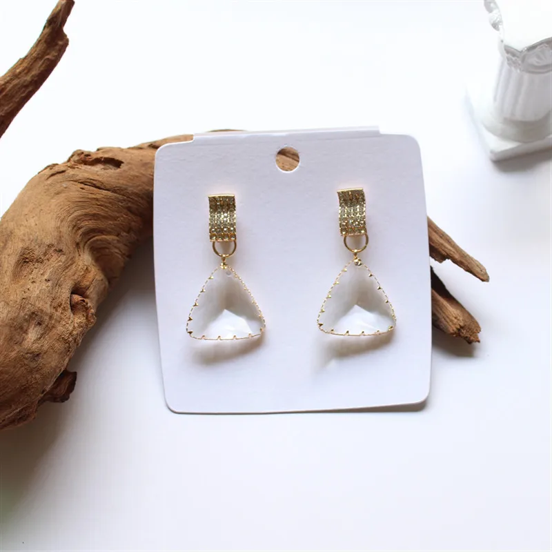 Корейский дизайн модные ювелирные изделия геометрический кулон женские Bijoux нерегулярные прозрачные хрустальные серьги для женщин подарок - Окраска металла: Золотой цвет