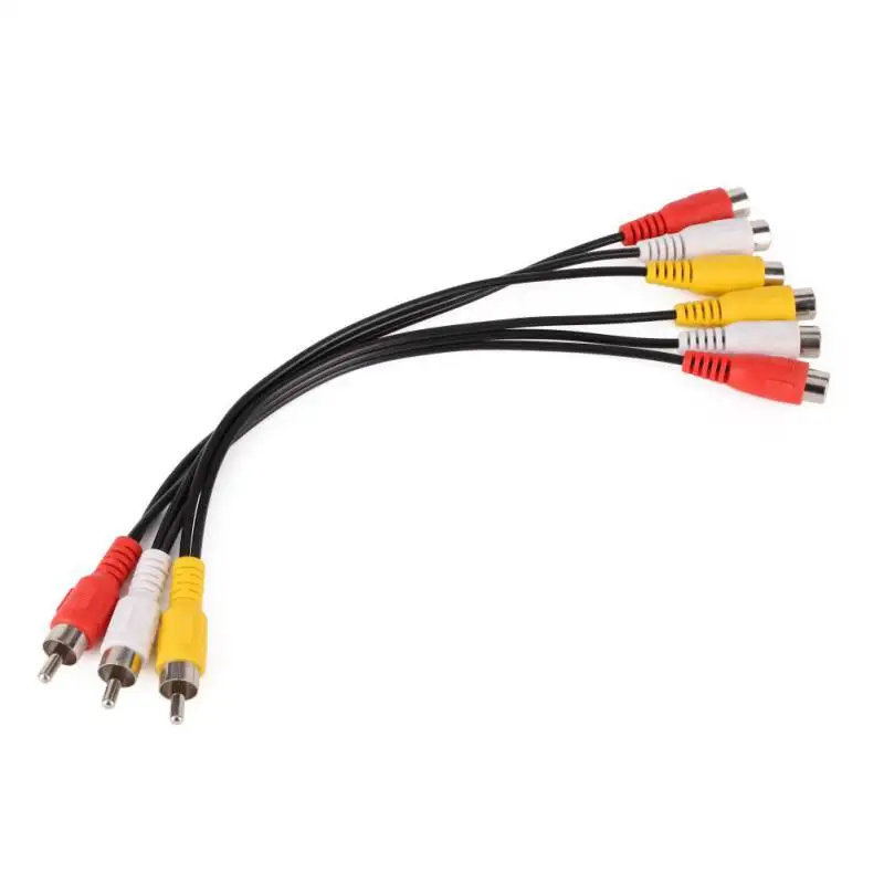 5 шт./лот 24 см 3 RCA Мужской до 6 гнездовой разъем Аудио Видео av-кабель адаптер