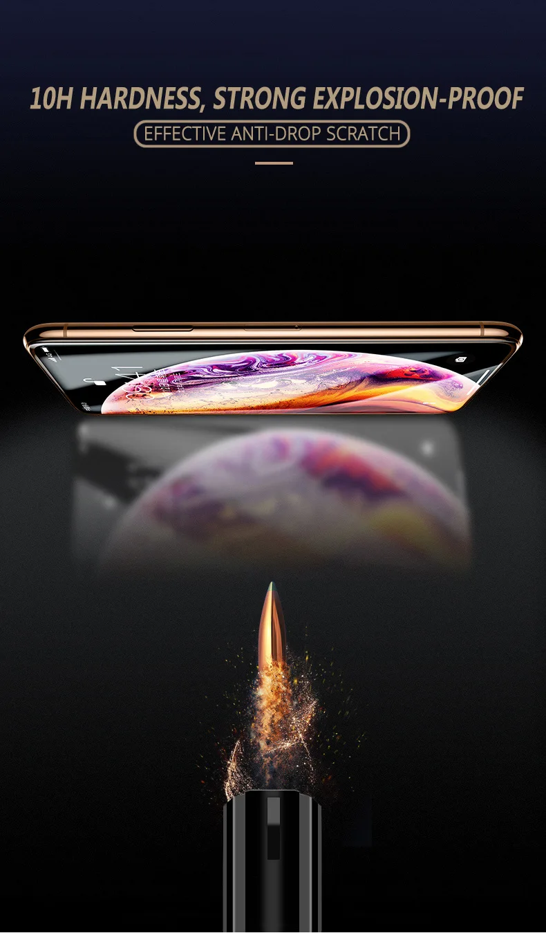 Закаленное стекло для iPhone 11 Pro 6 6s 7 8 Plus X Xs Max XR защитное стекло на экран протектор 10D изогнутые края