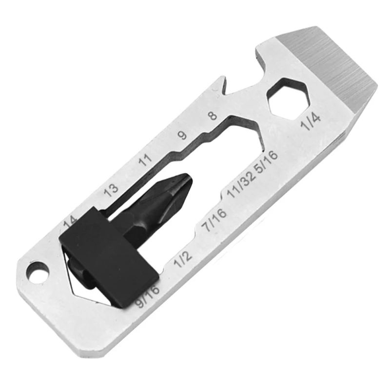 

7 In 1 Carabiner Clip Bottle Opener Keychain Ring Multifunction EDC Card Outdoor Tool Climbing Accessories