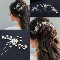 japan and south korea elegant retro plate hairpin hair comb wedding bride pearl flower crystal hairpin bridesmaid clip side comb