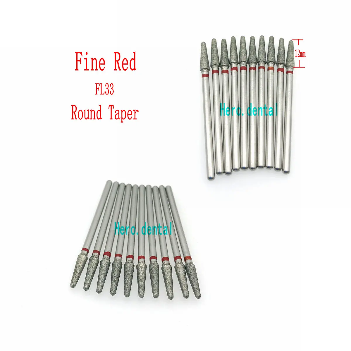 10 шт. тонкие красный Стоматологическая хвостовик алмазный шлифовальный бор Бур