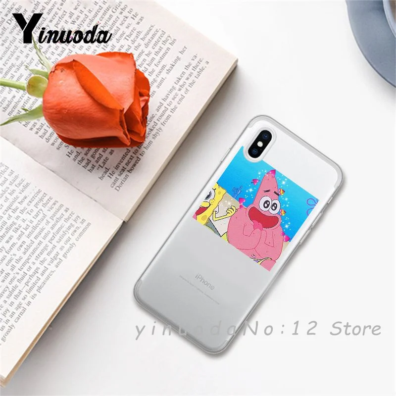 Yinuoda супер милый кот собака мультфильм розовый в форме сердца ты и я серия HD Прозрачный чехол для телефона для iphone 6 7 8 Plus X XS XSMax 5S