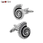 Мужские фирменные запонки SAVOYSHI, фирменные запонки с металлической резьбой, запонки для французских рубашек, Подарочные ювелирные изделия для отца и мужа