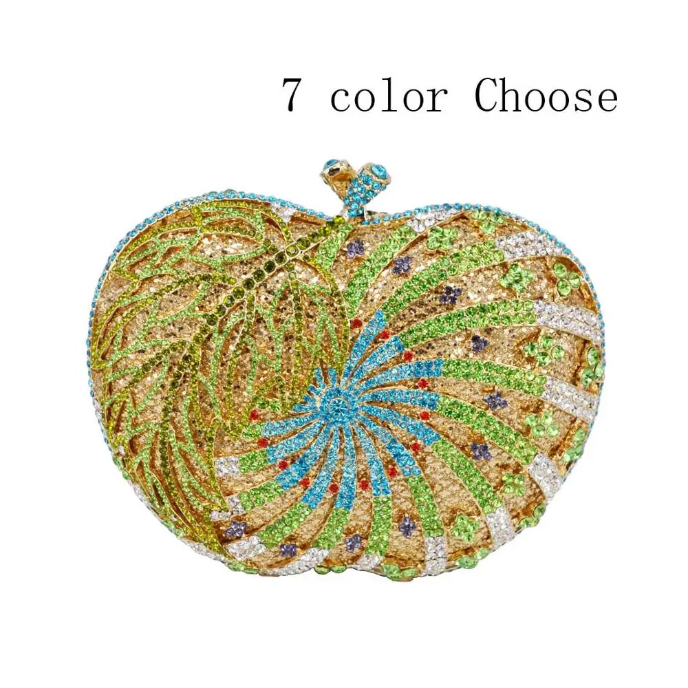 Дизайнерские роскошные сумки зеленая Женская вечерняя сумка в виде яблока для