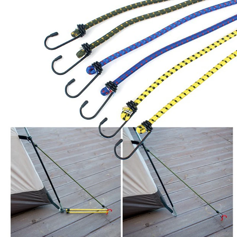 

6pc 30 40 60cm Bungee Cord High Elasticity Rubber Tied Rope With Hooks Outdoor