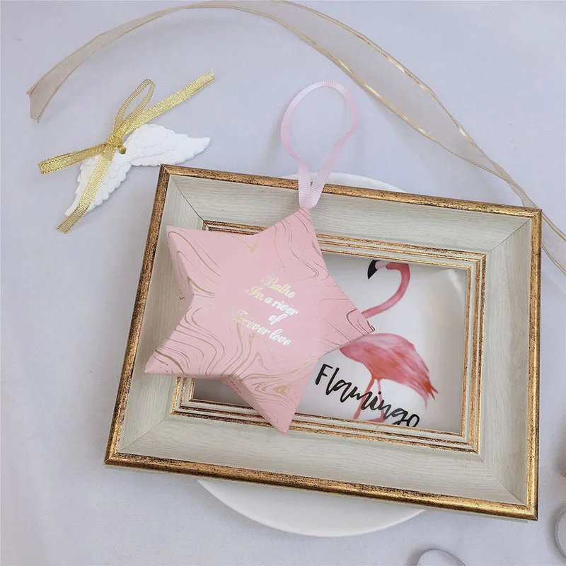 10 шт. пятиконечные Звездные коробки с мраморным золоченым узором Свадебная