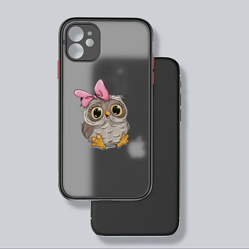 

Cute owl cartoon funny Phone Case matte transparent For iphone 7 8 11 12 plus mini x xs xr pro max cover