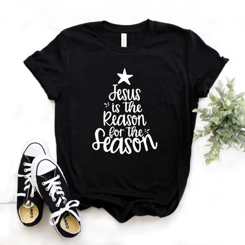 Jesus is the reason/сезон Рождество женская футболка хлопок Повседневная забавная футболка подарок леди Yong Девушка Топ тройник 6 цветов A-1069