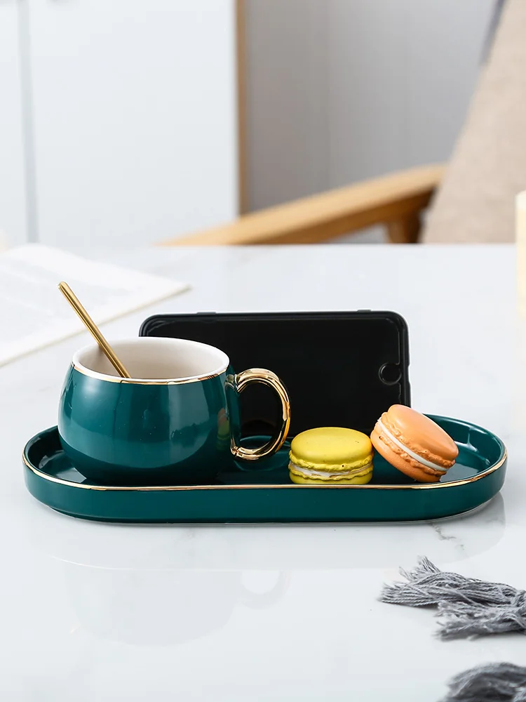 Фарфоровая Европейская кофейная чашка в комплекте роскошная маленькая чайная из