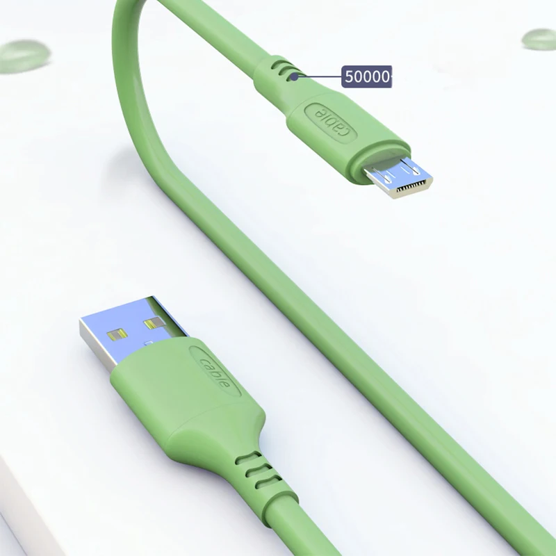 Микро-USB кабель 3A жидкий кремниевый USB-кабель для быстрой зарядки и передачи