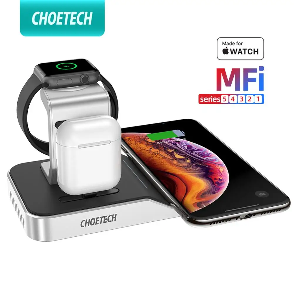 Беспроводная зарядка CHOETECH MFi подставка для Apple Watch 5/4/3/2/1 оригинальная Магнитная