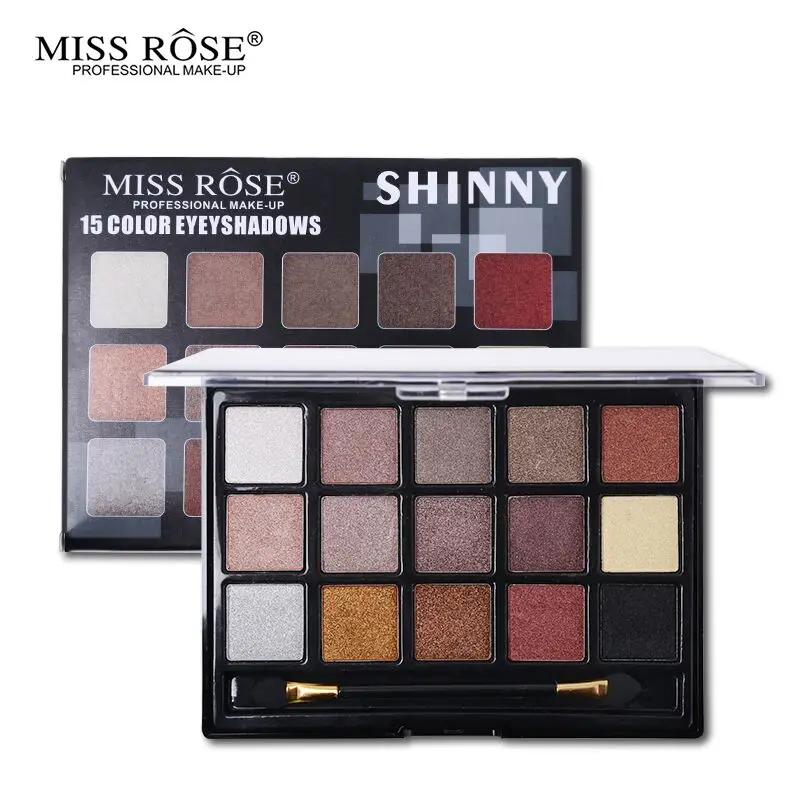 Miss Rose макияж палитра 15 цветов мерцающие тени для век Палитра Блестящий Блеск Тени