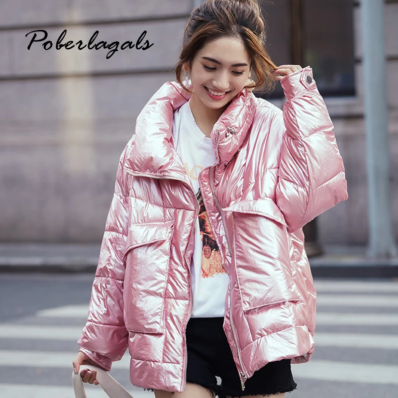 Осенне зимняя куртка парки женские корейские яркие пуховики с хлопковой