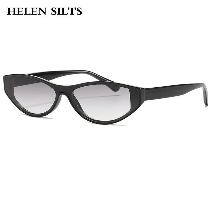 

Fashion Small Cat Eye Sunglasses Women Vintage One Piece Lens Sun Glasses Female Retro Gray Plastic Eyeglasses UV400 oculos de