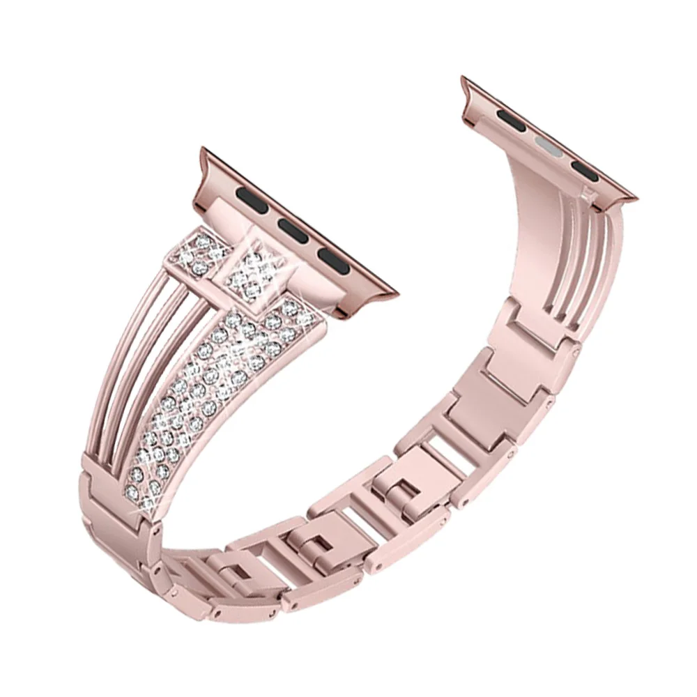 Ремешок из нержавеющей стали для Apple Watch Band Series 5 4 3 2 металлический браслет со