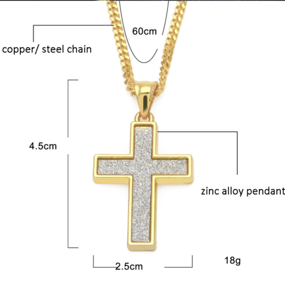 Хип-Хоп Мужская наклейка крест кулон ожерелье blingbling кубинская цепь мужская мода