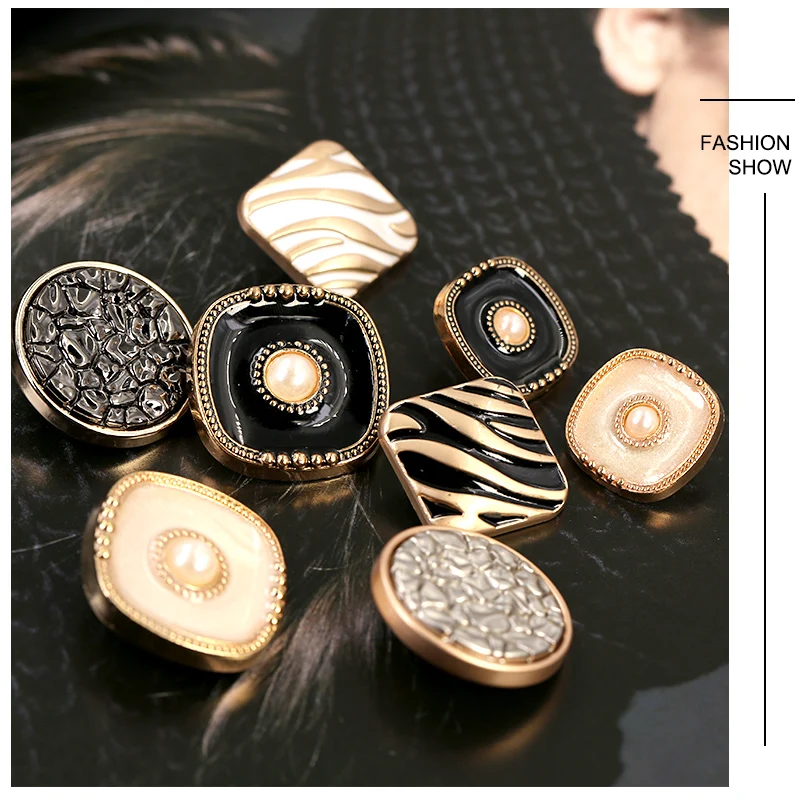 6 шт. Металлическая пуговица для одежды модное пальто декоративная пряжка