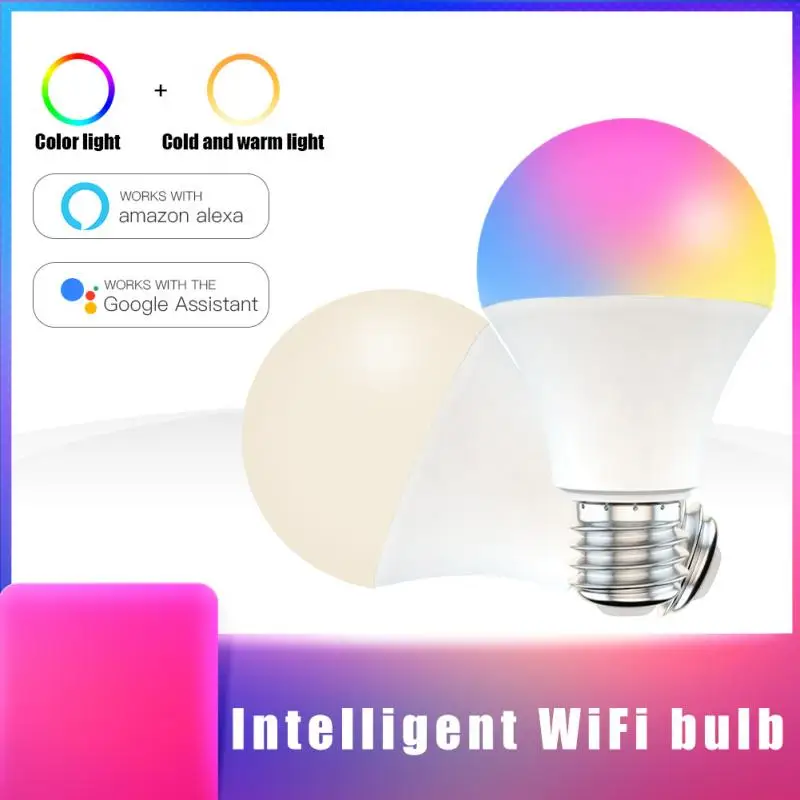 Умный светодиодный светильник Bulb15W E27/B22 RGB + CCT WiFi многоцветный лампа для работы с