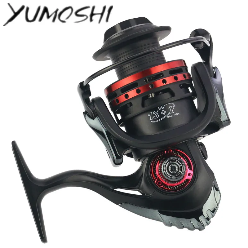 

YUMOSHI Quality Spinning Fishing Reel XM1000 2000 3000 4000 Lure Reel 5.5:1 13+1BB Saltwater Professional Spinning Wheel
