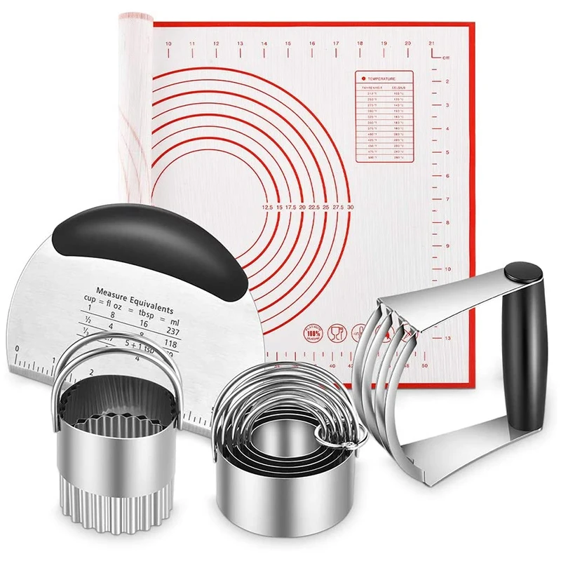 

Кондитерский резак, резак для печенья, скребок для теста, силиконовые коврики для выпечки, семейный набор, тесто 5 шт./компл.